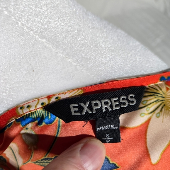 Express Orange Floral Blouse With Zipper Size S - Picture 4 of 4